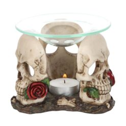 Alternative view of Resin and Glass Skull Rose Oil Burner
