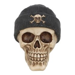 Alternative view of Skull Ornament with Beanie