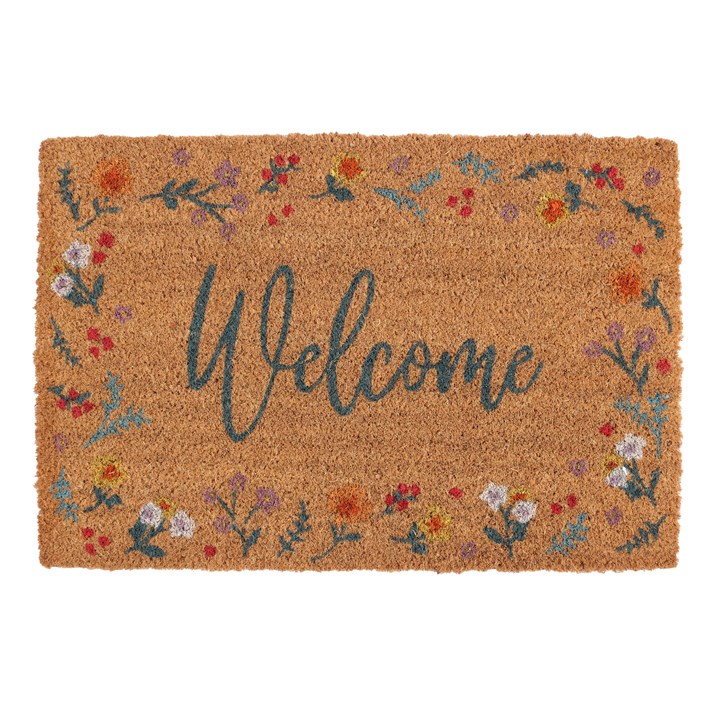Natural Botanical Welcome Doormat Natural Botanical Welcome Doormat