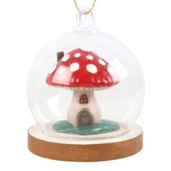 Alternative view of Mushroom House Glass Dome Hanging Decoration
