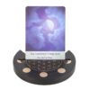 Black Flower of Life Crescent Moon Tarot Card Stand Black Flower of Life Crescent Moon Tarot Card Stand