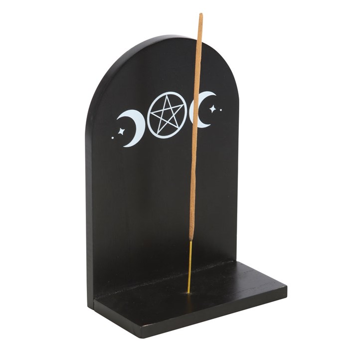 Black Triple Moon Incense Holder Shelf Black Triple Moon Incense Holder Shelf