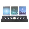 Black Moon Phase Tarot Card Stand Tealight Holder Black Moon Phase Tarot Card Stand Tealight Holder