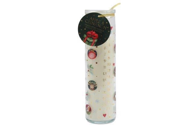 20cm Christmas Bauble Advent Tube Candle 20cm Christmas Bauble Advent Tube Candle
