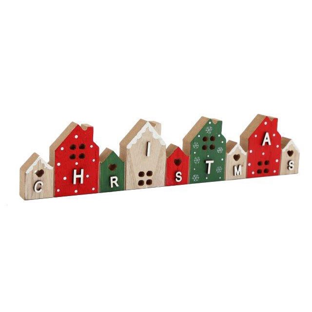 29cm Wooden Christmas Houses Standing Decoration 29cm Wooden Christmas Houses Standing Decoration