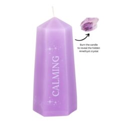 Alternative view of Calming Crystal Candle with Rough Amethyst