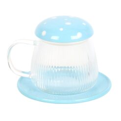 Alternative view of Blue Glass Mushroom Mug and Saucer