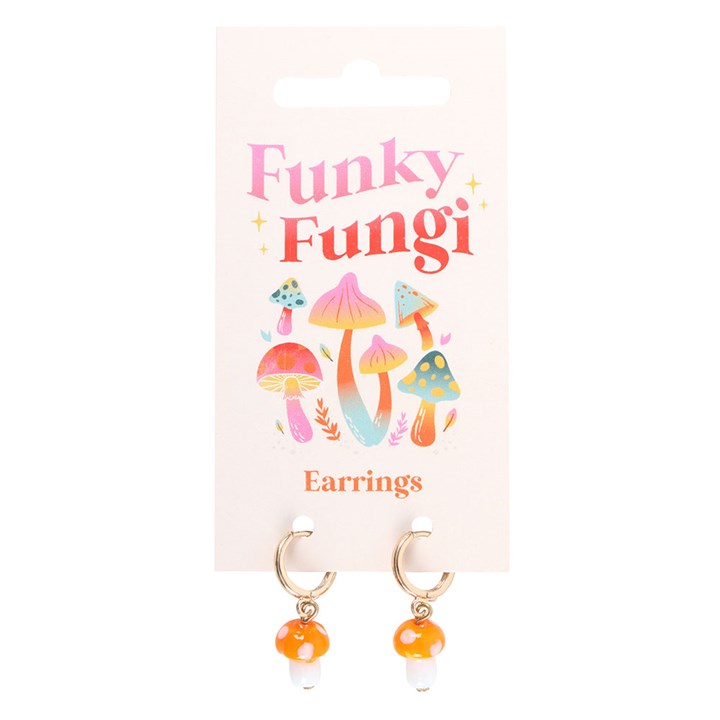Orange Mushroom Dangle Earrings Orange Mushroom Dangle Earrings - Image 2