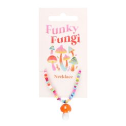 Alternative view of Orange Mushroom Beaded Pendant Necklace