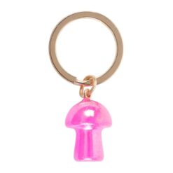 Alternative view of Pink Aura Crystal Mushroom Keyring