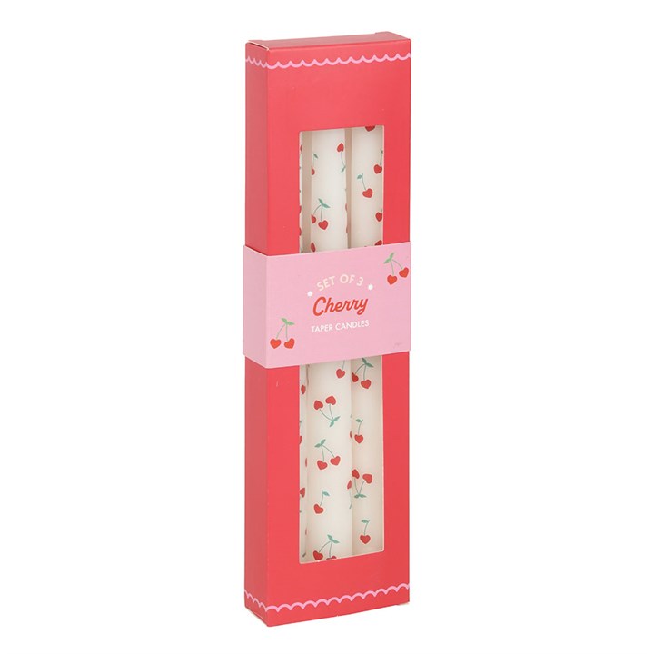 Set of 3 Heart Cherry Taper Candles Set of 3 Heart Cherry Taper Candles - Image 2
