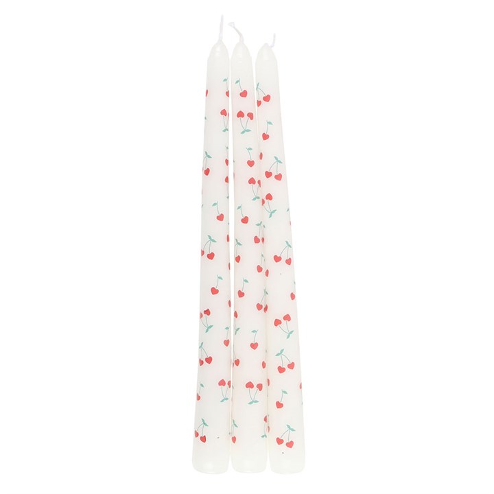 Set of 3 Heart Cherry Taper Candles Set of 3 Heart Cherry Taper Candles - Image 3