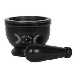 Alternative view of Soap Stone Triple Moon Pestle and Mortar