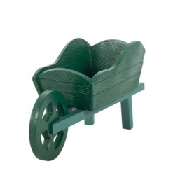 Alternative view of Green Resin Wheelbarrow Planter
