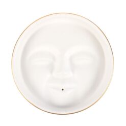 Alternative view of White Moon Face Incense Stick Holder