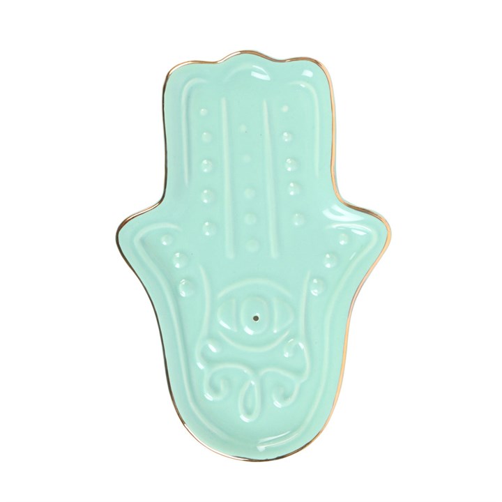 Blue Hamsa Hand Incense Stick Holder Blue Hamsa Hand Incense Stick Holder - Image 2