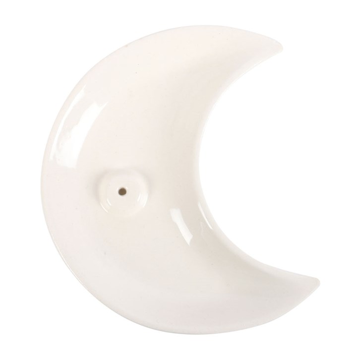 White Crescent Moon Incense Stick Holder White Crescent Moon Incense Stick Holder - Image 2