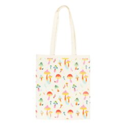 Funky Fungi Mushroom Print Polycotton Tote Bag