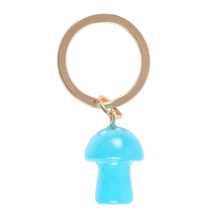 Blue Aura Crystal Mushroom Keyring Blue Aura Crystal Mushroom Keyring - Image 2