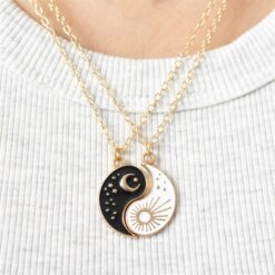 Alternative view of Pair of Yin Yang Best Friend Pendant Necklaces