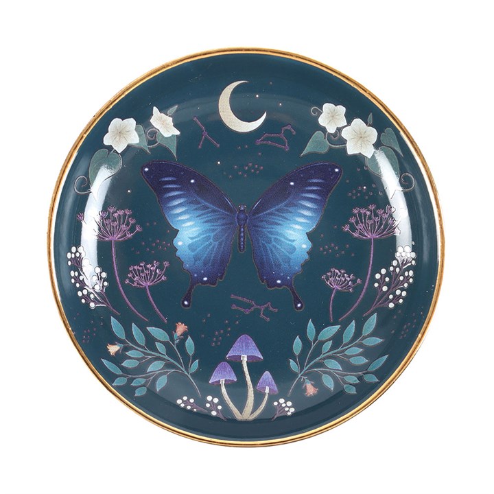 Round Midnight Moth Trinket Dish Round Midnight Moth Trinket Dish