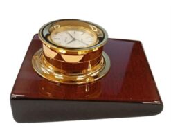 Alternative view of Miniature Clock Gold Plated Nautical Compass Paper Weigh Novelty Gift