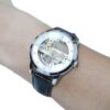 Longbo Mens Automatic Hollow mechanical Dial Analogue Silver/Black Leather Strap Watch Longbo Mens Automatic Hollow mechanical Dial Analogue Silver/Black Leather Strap Watch