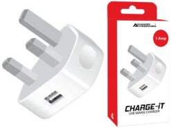 Advanced Accessories USB Mains Charger 1A White Compact, Reliable, Fast Charging