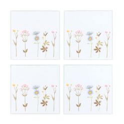 Floral Glass Coaster Set