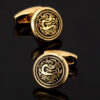Golden Cufflinks: Dice, Maple Leaf, Music, Playing Card & Dragon Designs for Men