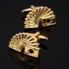 Golden Cufflinks: Dice, Maple Leaf, Music, Playing Card & Dragon Designs for Men