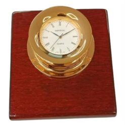 Miniature Clock Gold Plated Nautical Compass Paper Weigh Novelty Gift