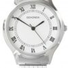 Sekonda Mens Basic White Dial with Silver Metal Expandable Bracelet Watch