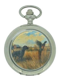 Boxx Picture Pocket Watch Dog And Pheasant Hunting