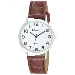 Ravel Mens Classic Strap Watch Brown / Silver Watch