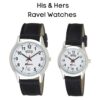 Ravel Mens Stainless Steel Day/Date Faux Leather Strap Watch
