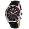 Henley Mens Multi Eye Orange Dial With Black Sports Large Leather Strap Watch
