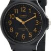 Casio Men's Analogue Gold Number Black Dial Watch
