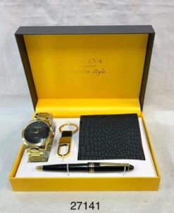 Luis Cardini Mens Watch, Pen, Wallet & Keychain Gift Sets