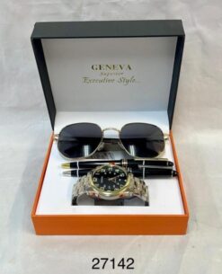 Luis Cardini Mens Watch, 2 Pens & Sunglass Gift Sets