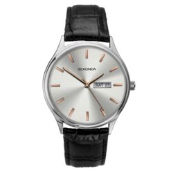 Sekonda Men's Fashion Day Date Leather Strap Watch