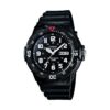 Casio Mens Day Date Black Dial & Black Rubber Strap Watch