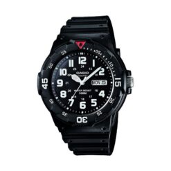 Casio Mens Day Date Black Dial & Black Rubber Strap Watch