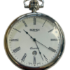 Bernex Swiss Made Roman Numeral Date Rhodium Plate Open Face Pocket Watch Bernex Swiss Made Roman Numeral Date Rhodium Plate Open Face Pocket Watch