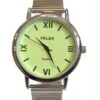 Pelex Mens Big Roman number Silver Case Night Glow Dial Silver Bracelet Strap Quartz Watch Pelex Mens Big Roman number Silver Case Night Glow Dial Silver Bracelet Strap Quartz Watch