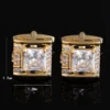 Luxury Tough Square Zircon Stone Cufflinks for Men - Black Cufflinks Gift