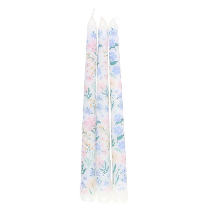 Set of 3 Ditsy Floral Taper Candles Set of 3 Ditsy Floral Taper Candles - Image 4