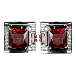 Luxury Tough Square Zircon Stone Cufflinks for Men - Black Cufflinks Gift