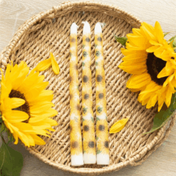 Alternative view of Set of 3 Sunflower Taper Candles