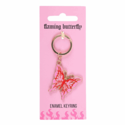 Alternative view of Flaming Butterfly Keyring